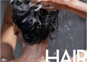 Female model posed to shampooing her hair