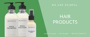 Skinful Hair Products featuring Skinful Shea Shampoo, Skinful Shea Conditioner, and Skinful Hair Growth Serum