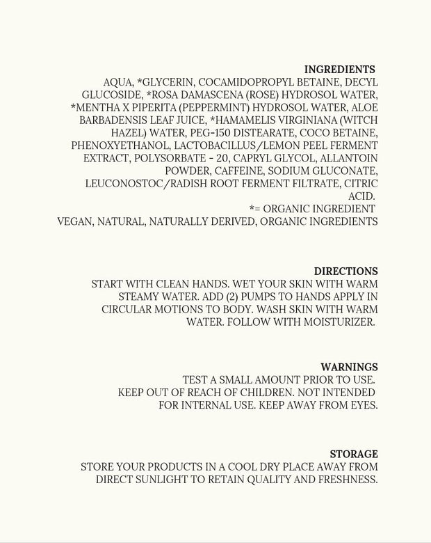 Skinful Body Wash Ingredients