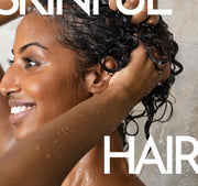 Female model posed to shampooing her hair
